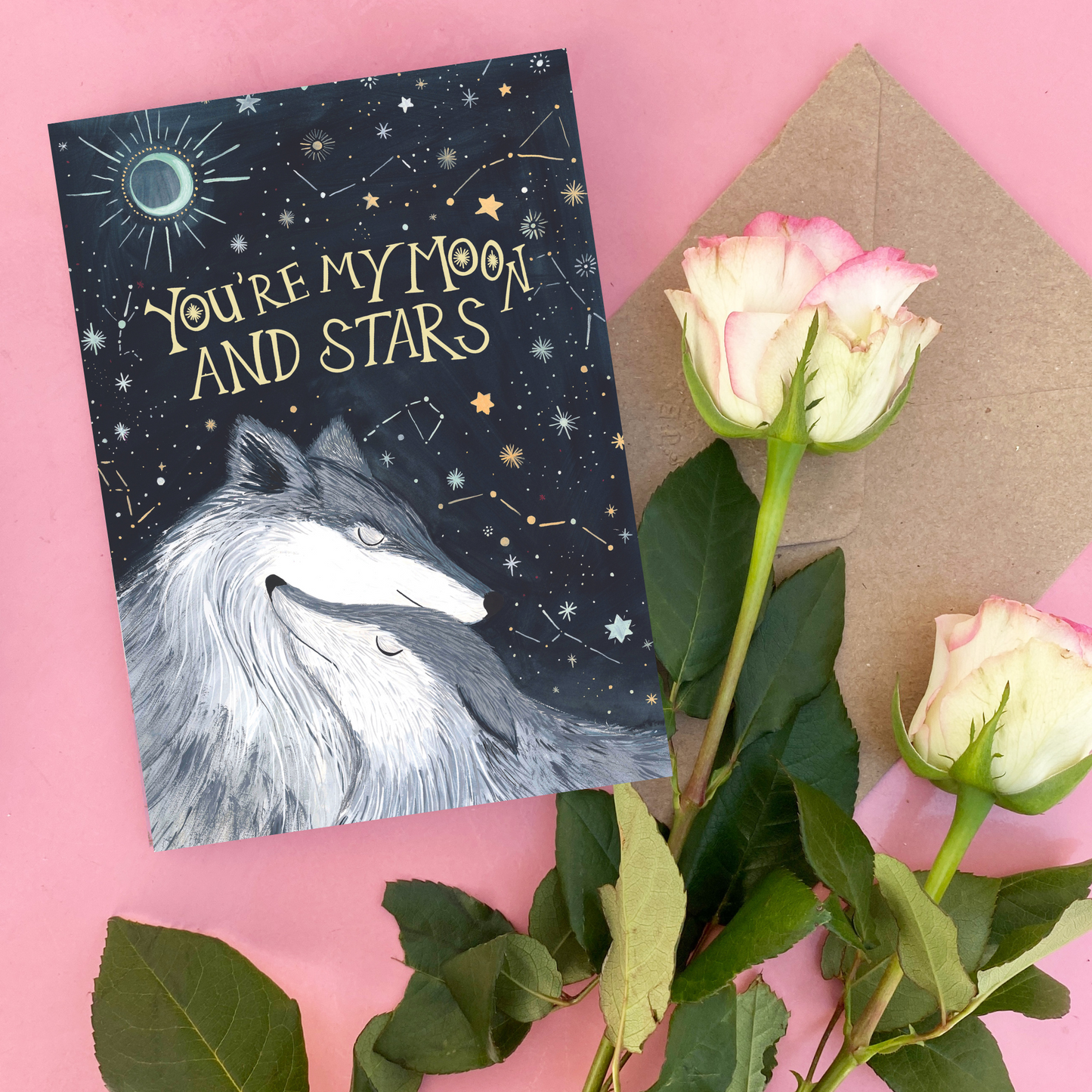 Wild Wolves Love Inspired Greeting Card