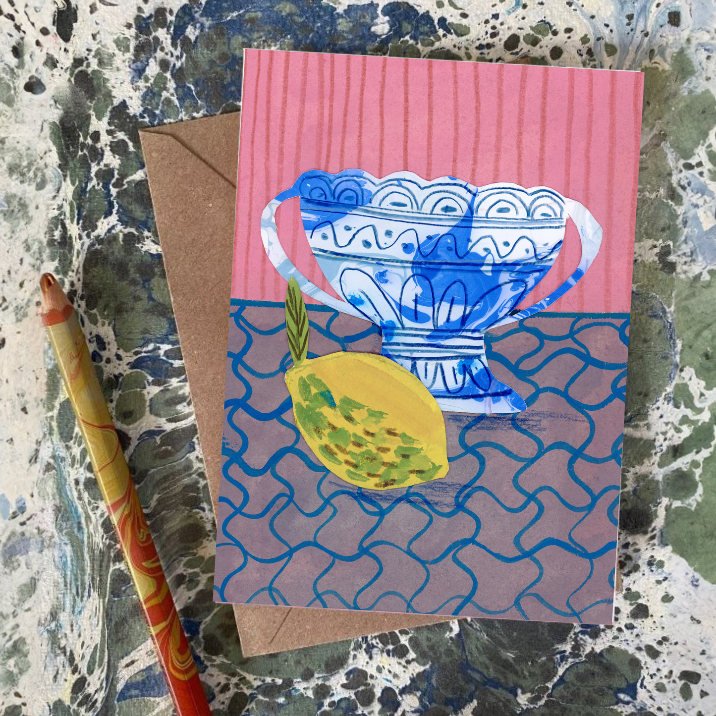 Greek Vase with a Lemon - Greeting Card and Print