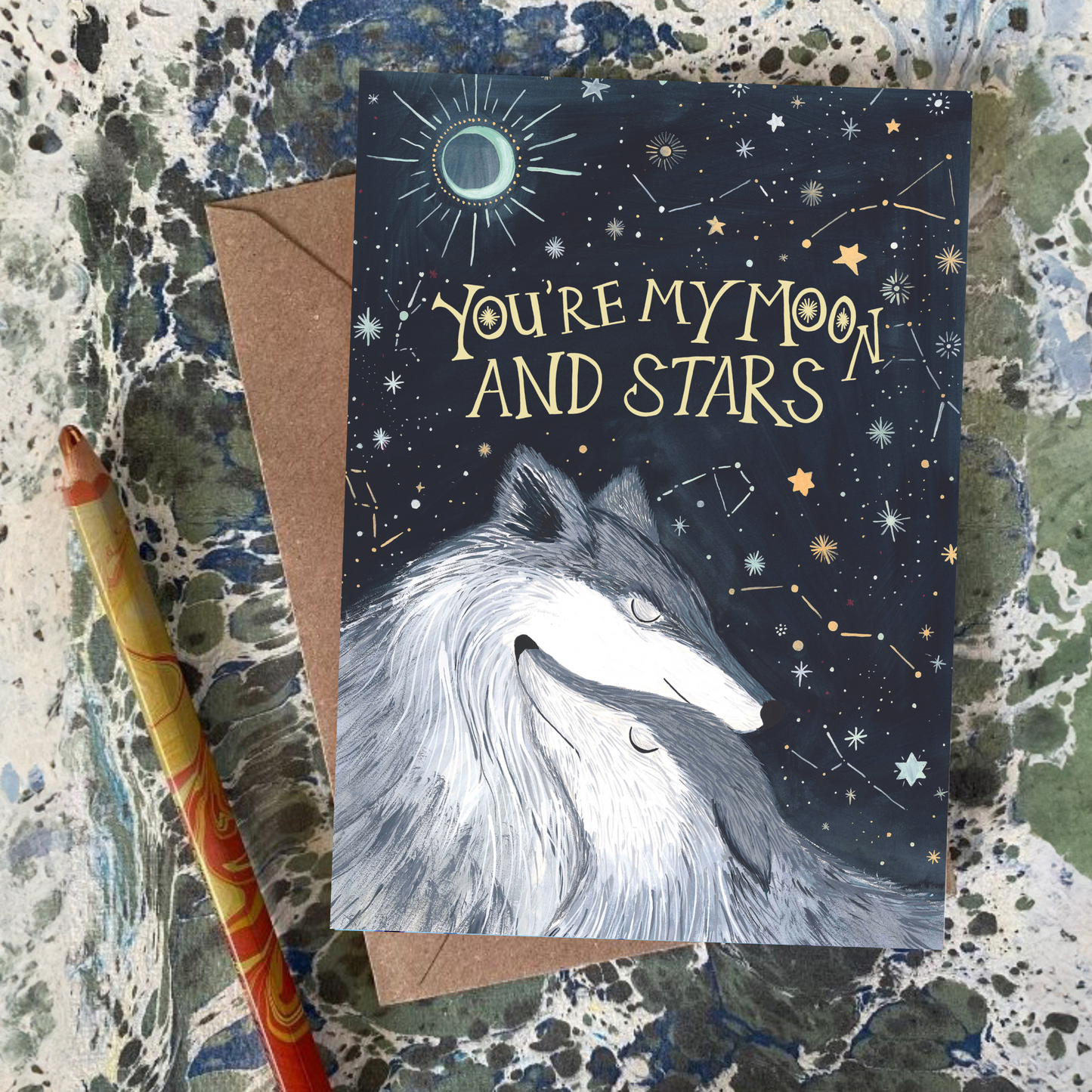 Wild Wolves Love Inspired Greeting Card