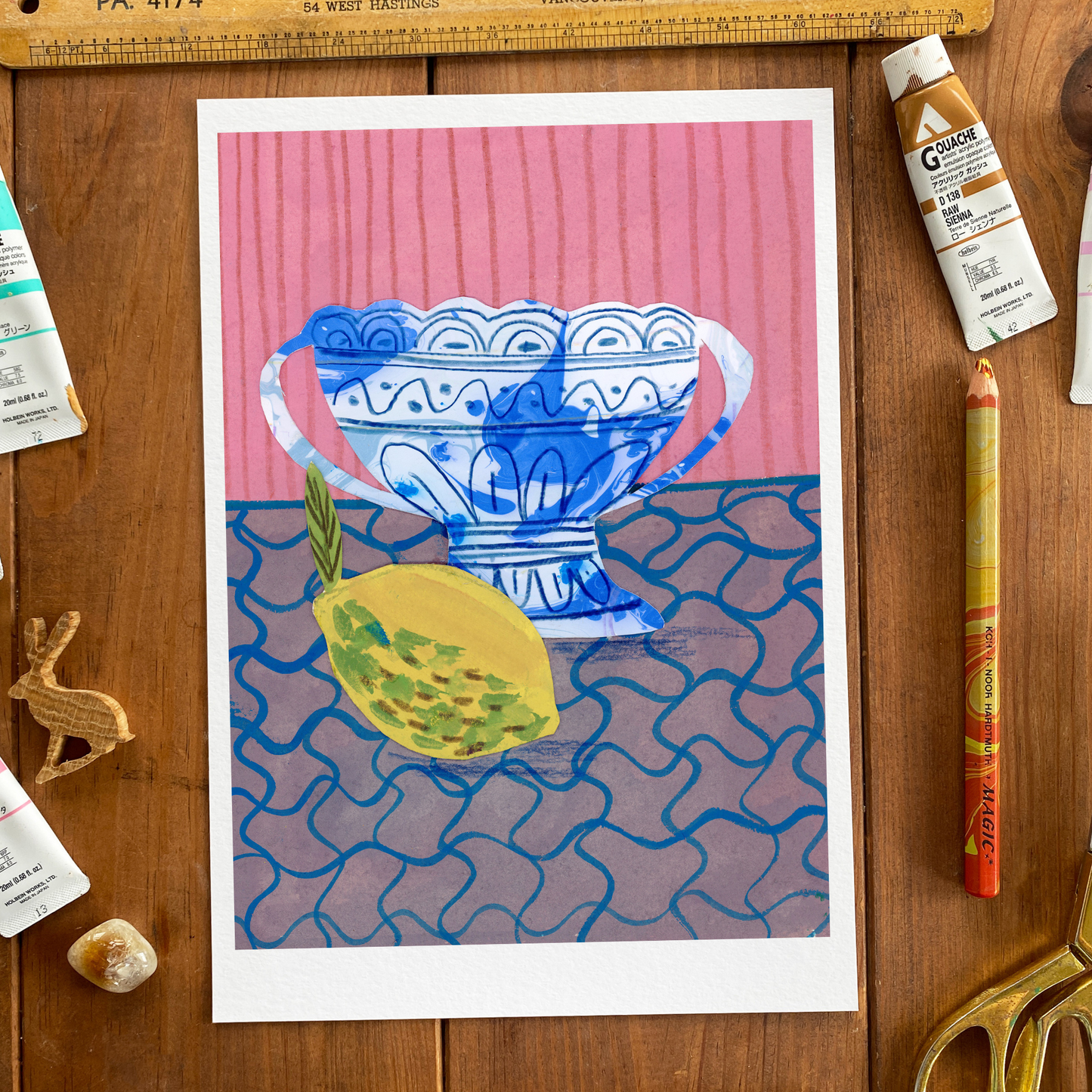 Greek Vase with a Lemon - Greeting Card and Print