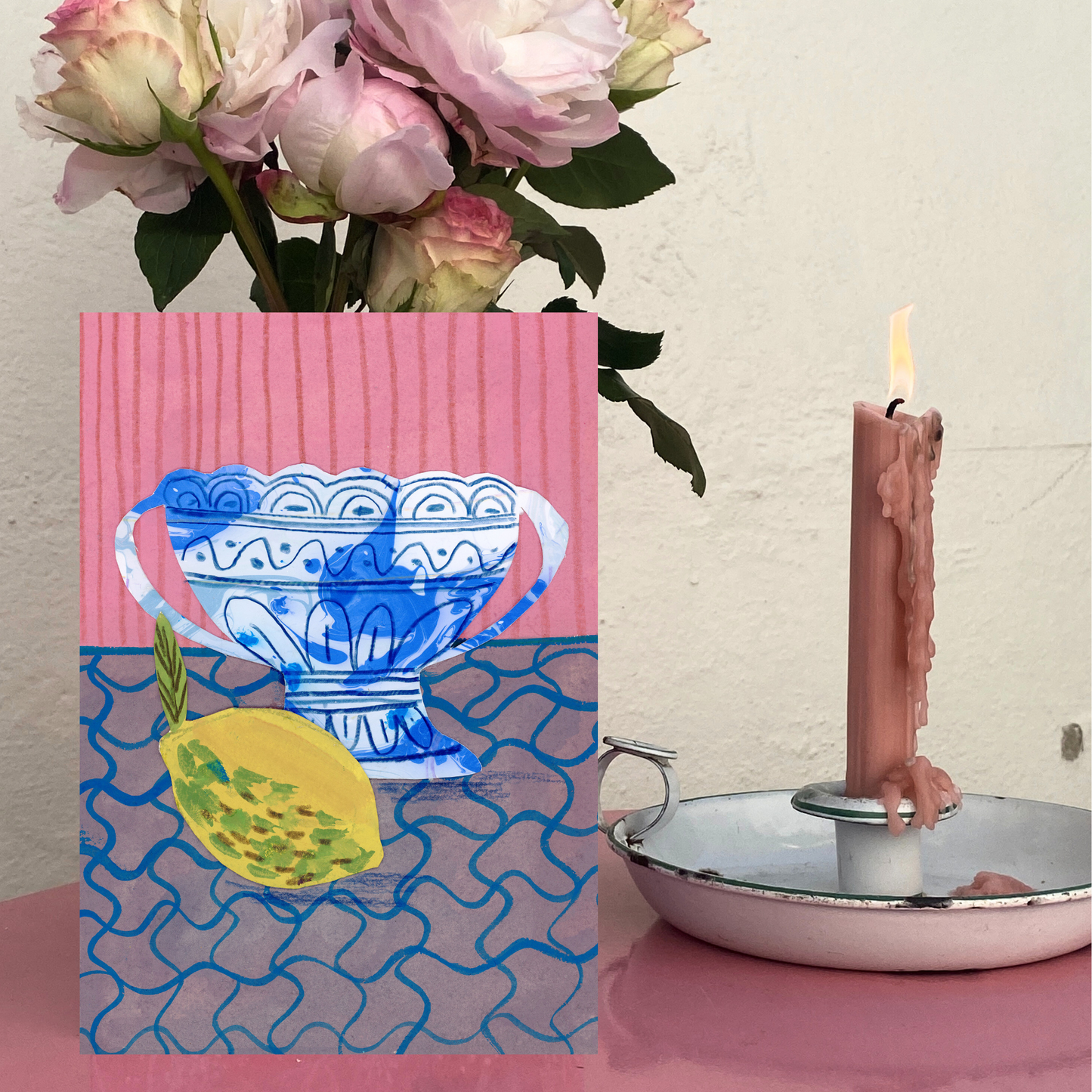 Greek Vase with a Lemon - Greeting Card and Print