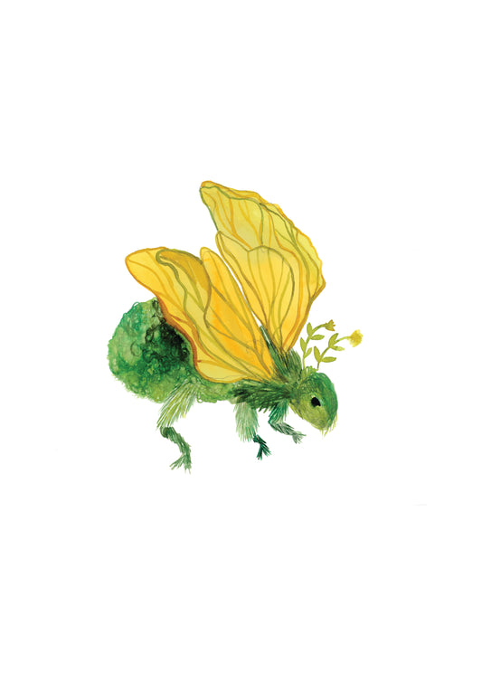 Fuzzwig Moss Creatures Collection - Moss Bee - Print