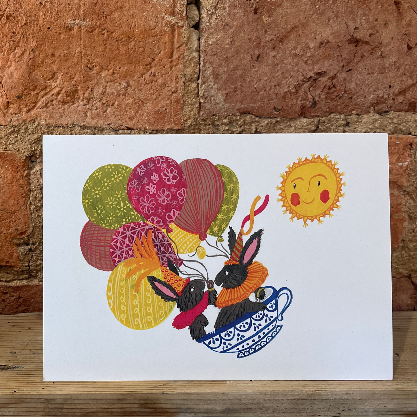 Whimsical Children's Birthday Cute Rabbit Greeting Card