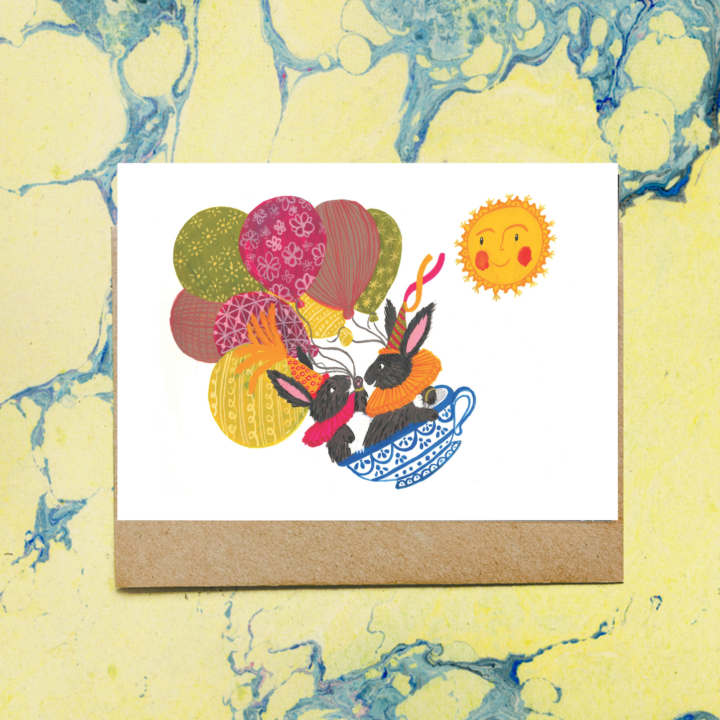 Whimsical Children's Birthday Cute Rabbit Greeting Card