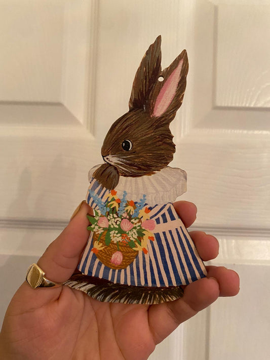 Artisan Easter Bunny Laser-Cut Hanging Tree Ornament