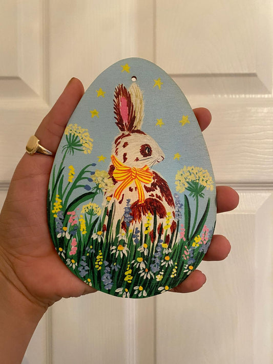 Artisan Easter Egg Bunny Laser-Cut Hanging Tree Ornament