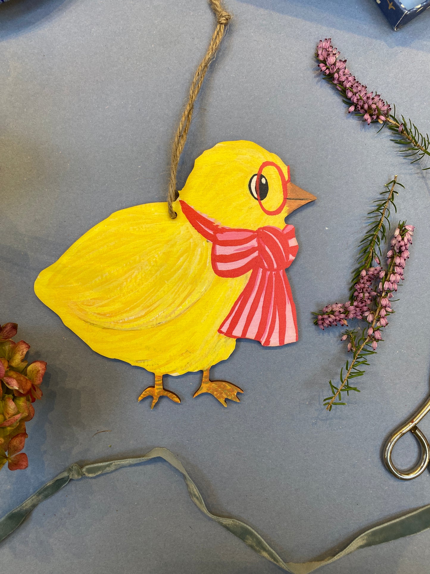 Artisan Easter Chick Laser-Cut Hanging Tree Ornament