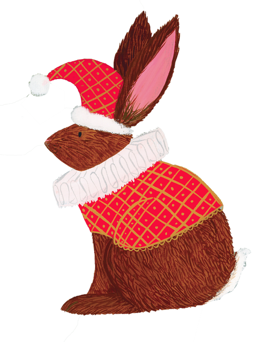Artisan Christmas Bunny Laser-Cut Hanging Tree Ornament