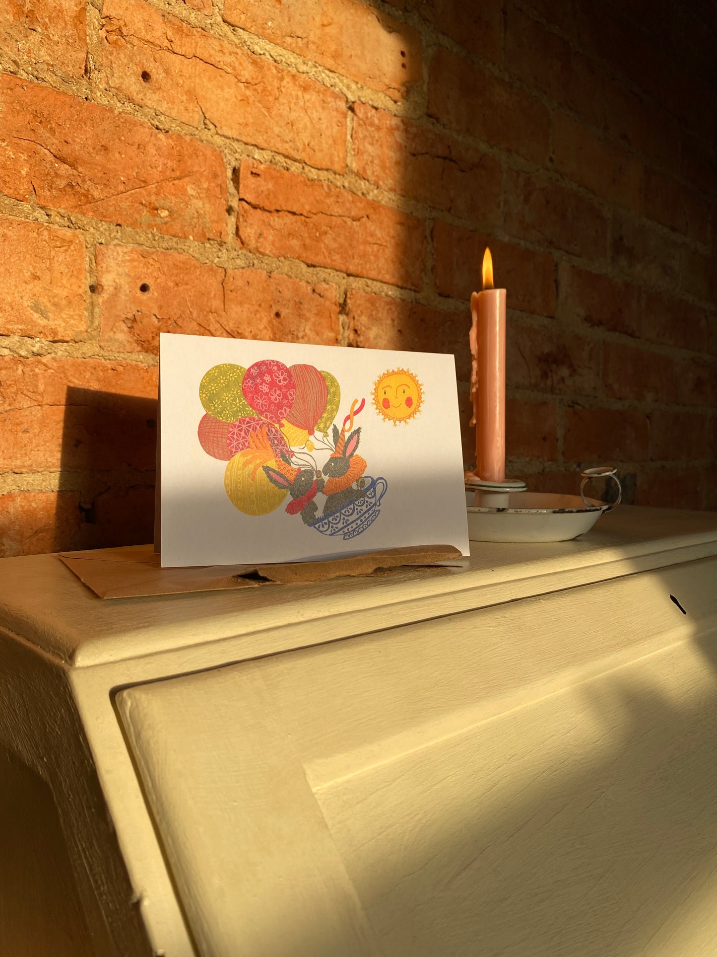 Whimsical Children's Birthday Cute Rabbit Greeting Card
