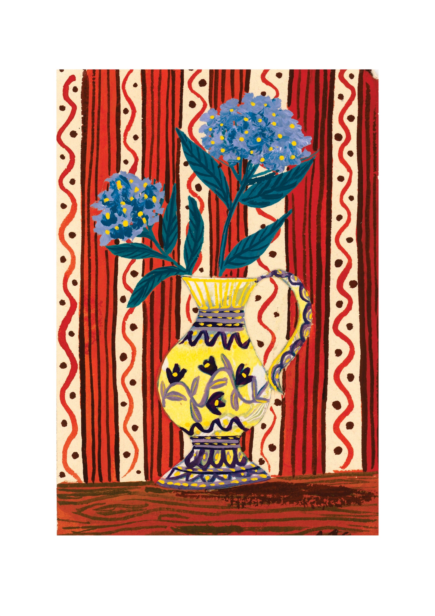 Blue Hydrangea Collage Fine Art Greeting Card