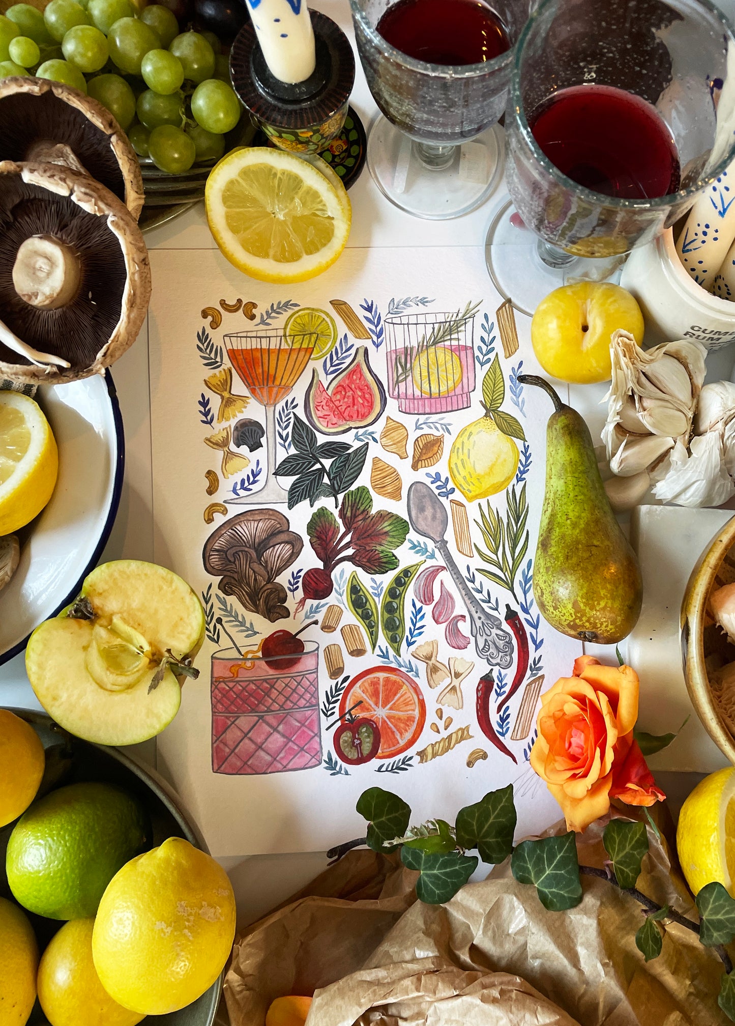 Farmhouse Feast A4 Wall Print