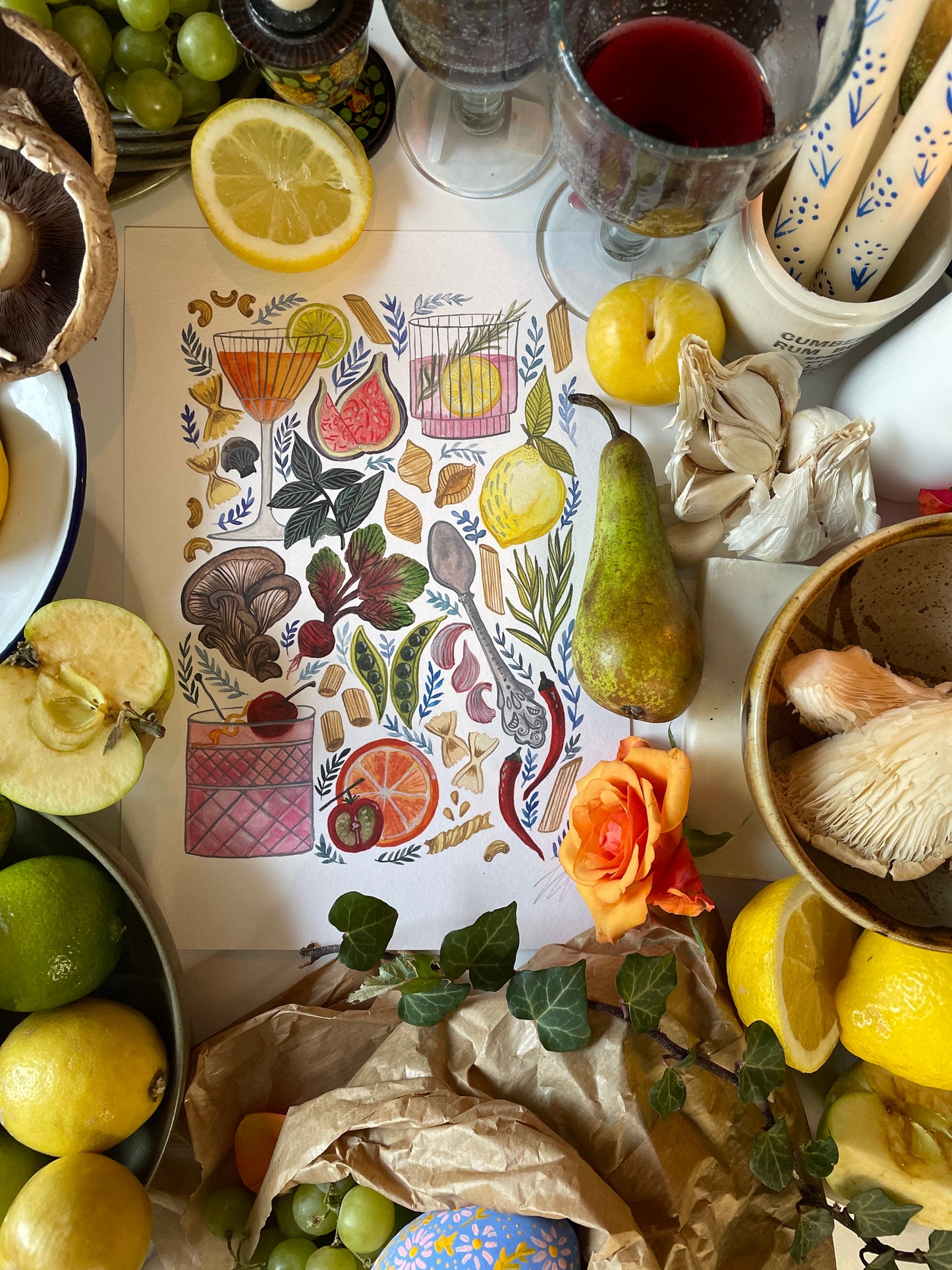 Farmhouse Feast A4 Wall Print