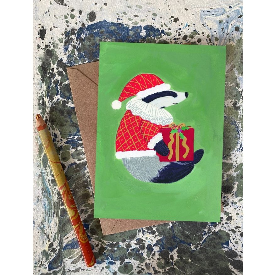 Artisan Christmas woodland animal greeting card collection