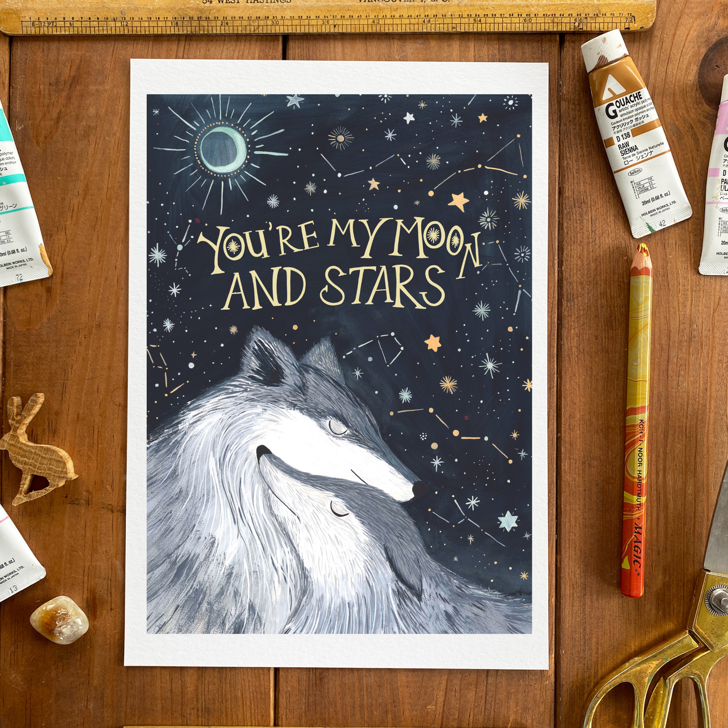 Wild Wolves Love Inspired Greeting Card