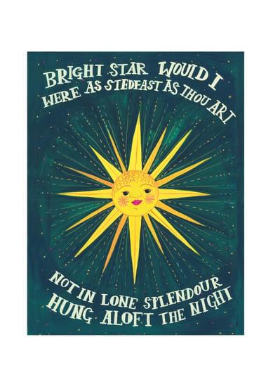 Beautiful Bright Star -  Keats inspired A3 Illustrated Print