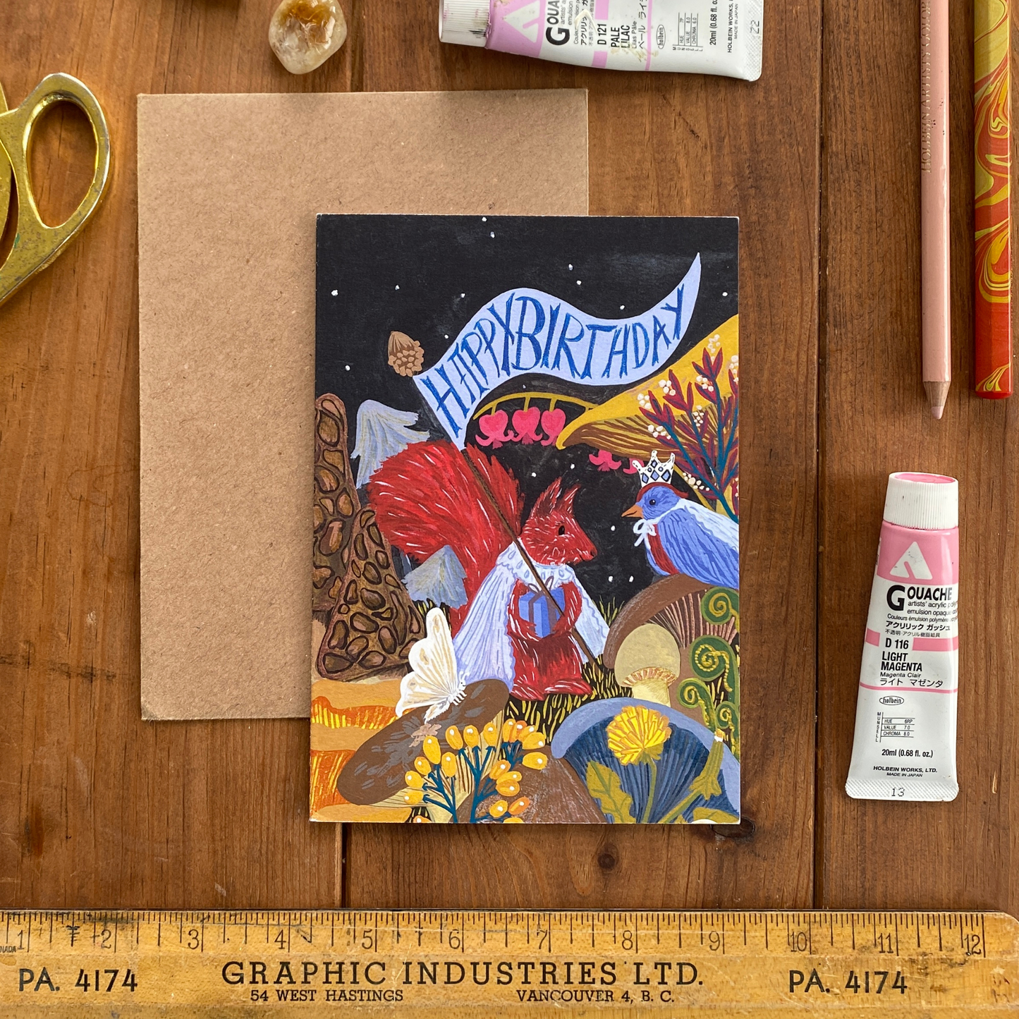 A Woodland Animal Birthday Party Greeting Card