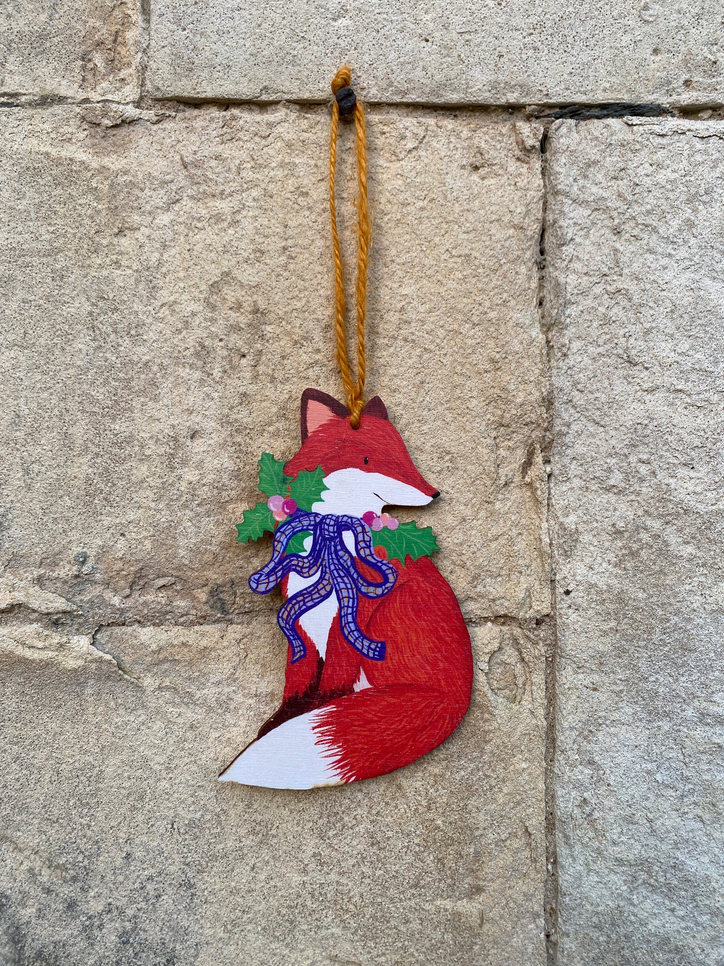 Artisan Christmas Fox Laser-Cut Hanging Tree Ornament