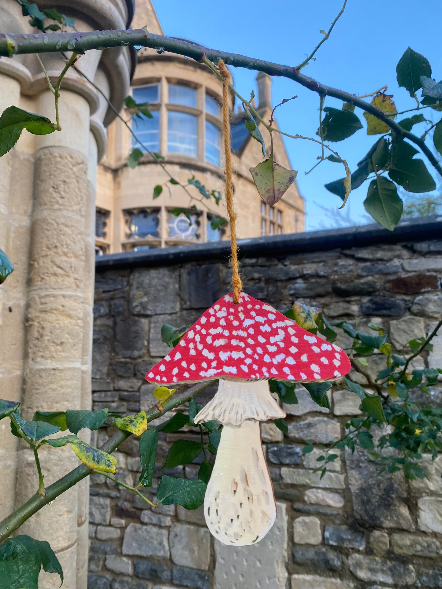 Beautiful Mushroom Laser-Cut hanging wood ornament