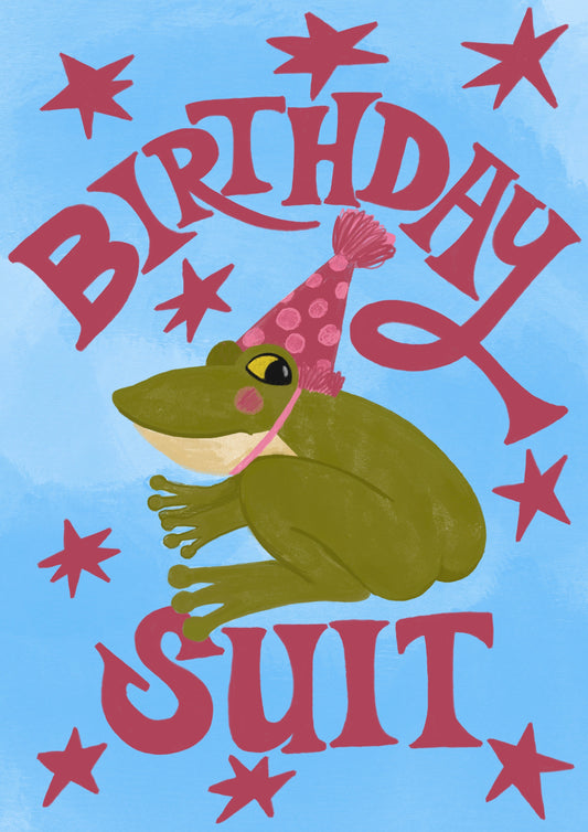 Birthday Suit Humour Greeting Card - Perfect for a child or adult with a cheeky sense of humour!