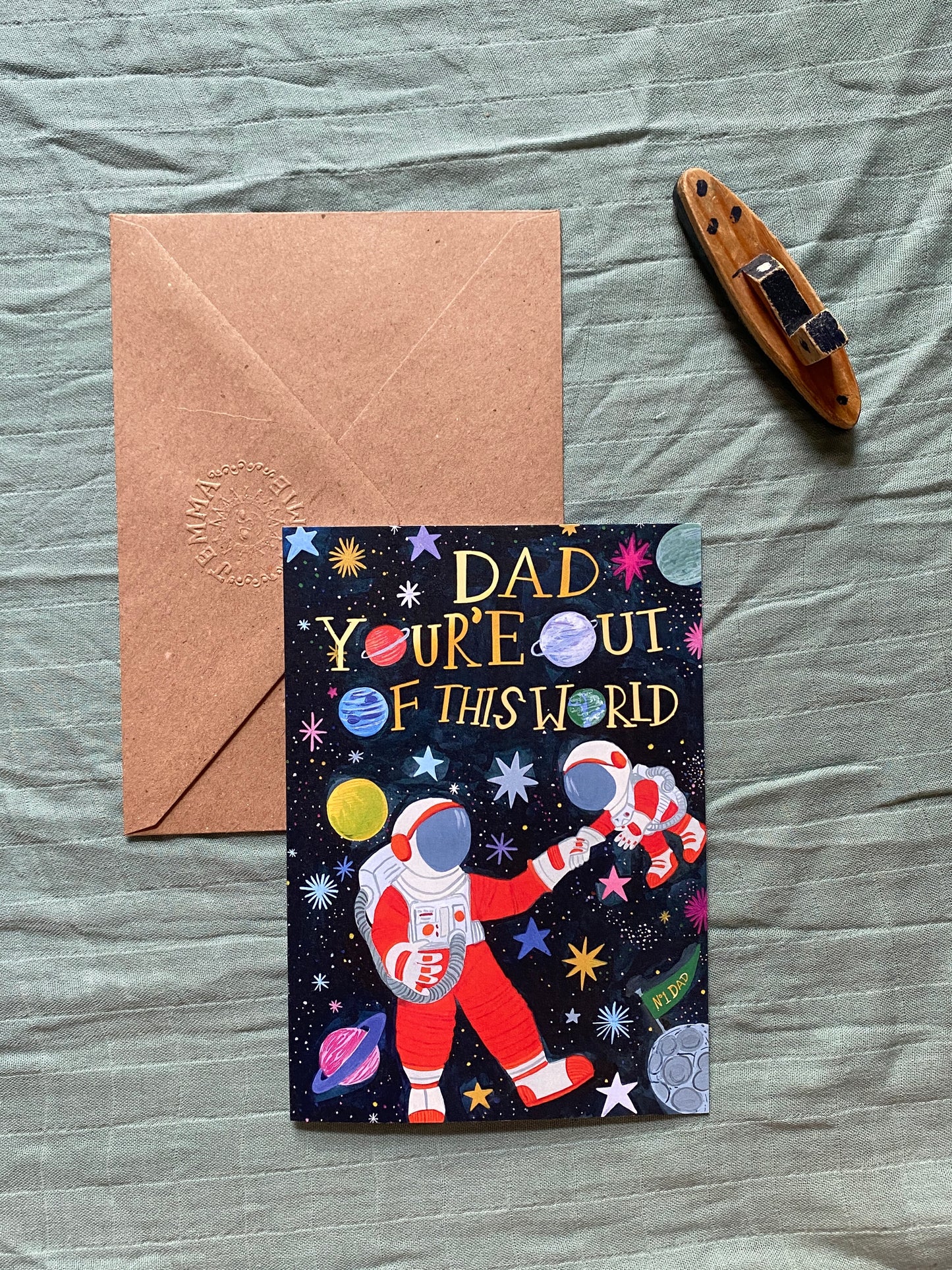 Magical Astronaut in space Father's Day Greeting Card