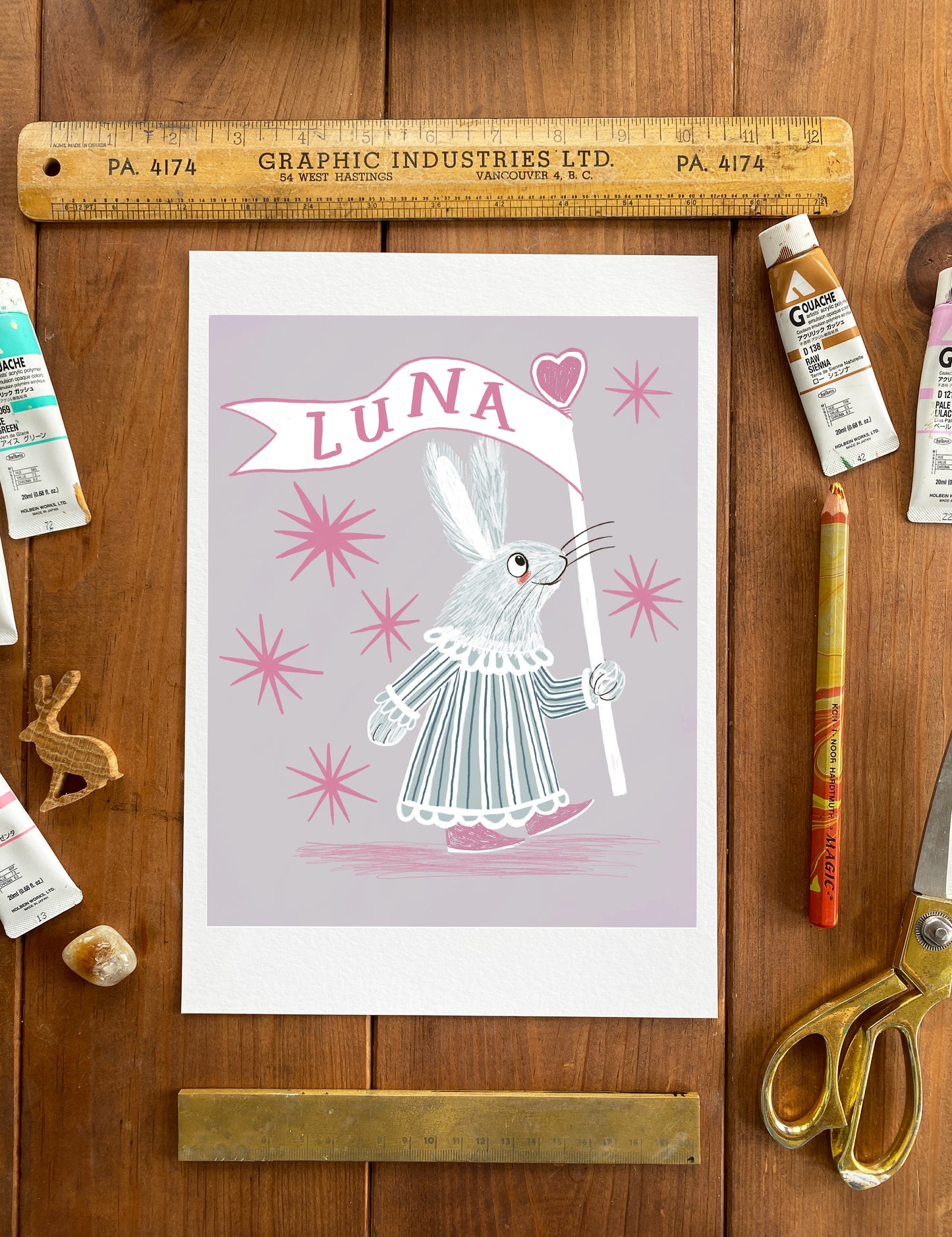 Adorable Rabbit print with a customisable party banner