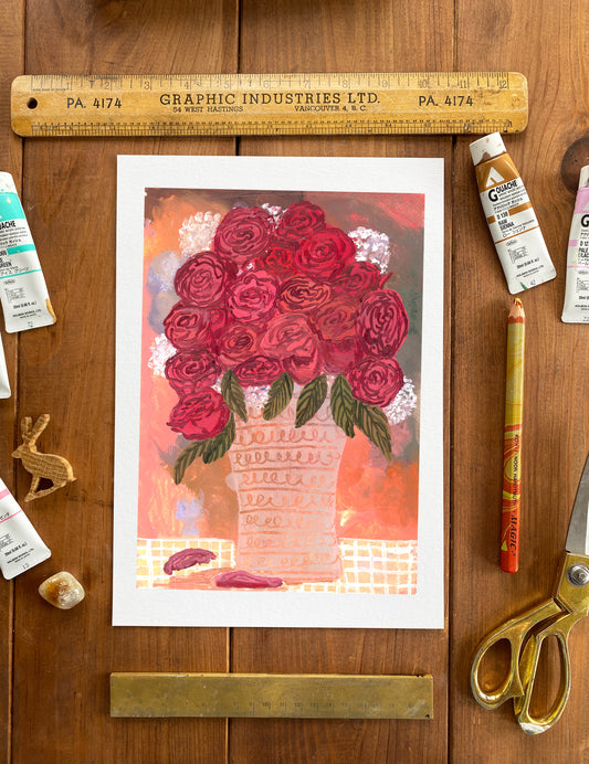 Red Roses A4 Print