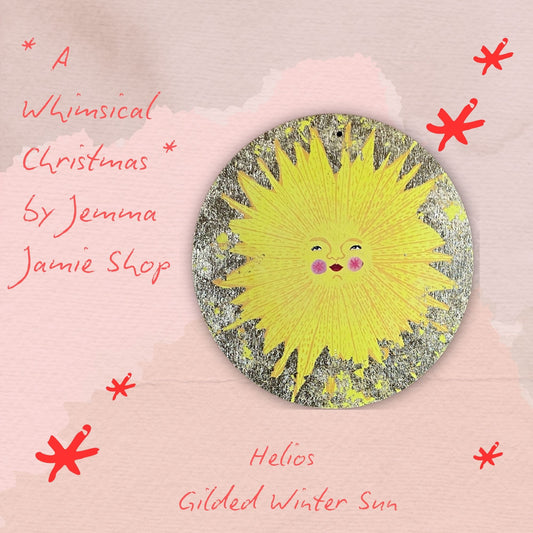 Bright Yellow Keats Inspired Sun Laser-cut Hanging Ornament
