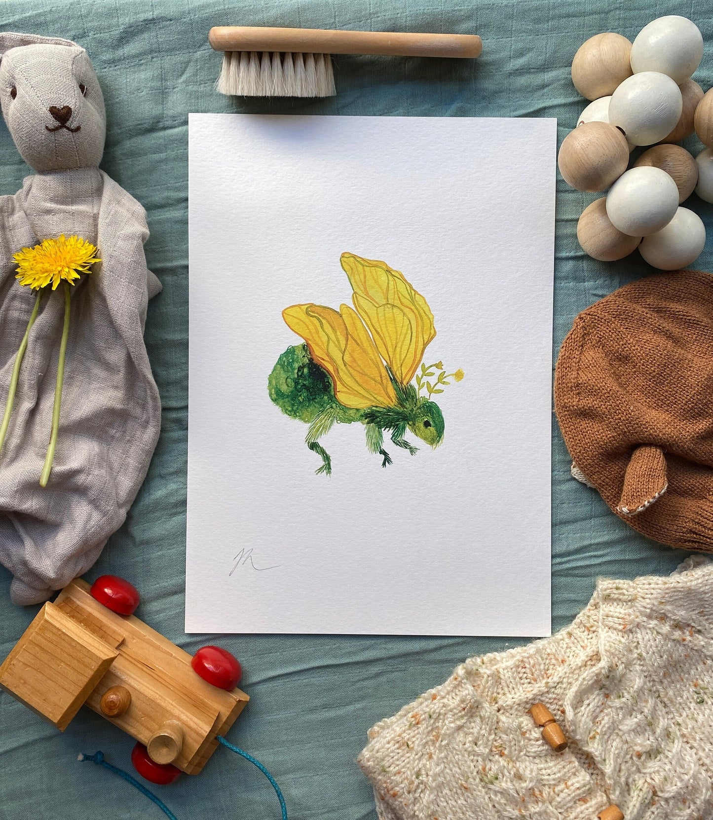 Moss Creatures Collection - Moss Bee - Print