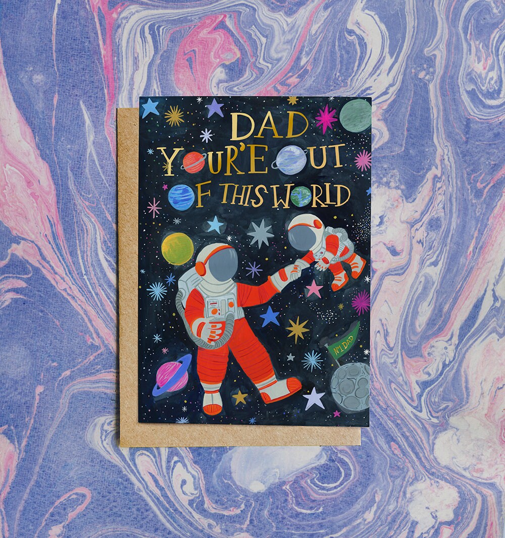 Magical Astronaut in space Father's Day Greeting Card